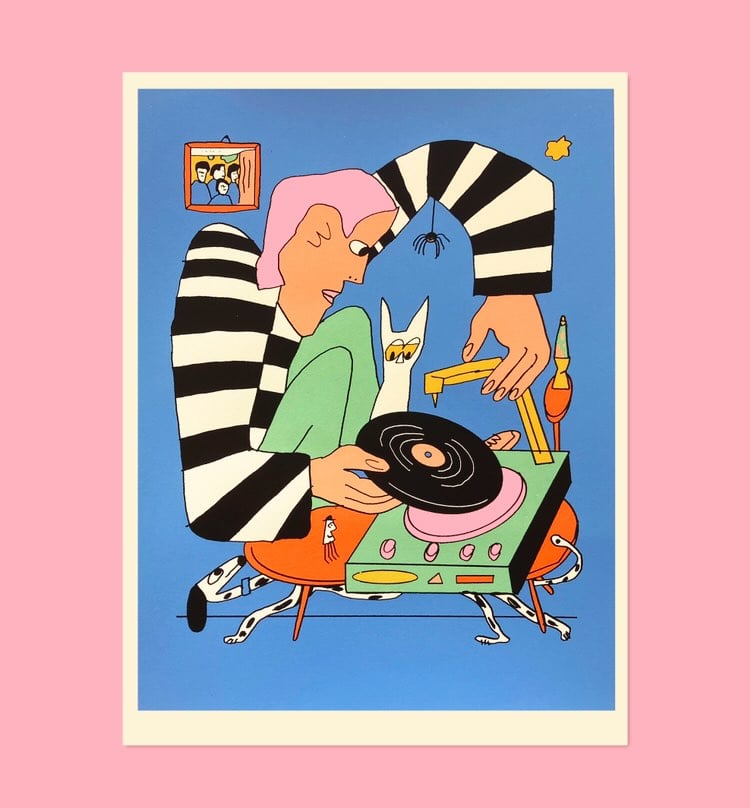 A Nice Day Calls For Nice Music - Silkscreen Print | Darren Shaddick